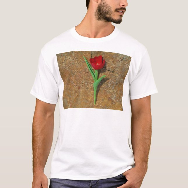 Röd och Gult Tulip Tee Shirt (Framsida)