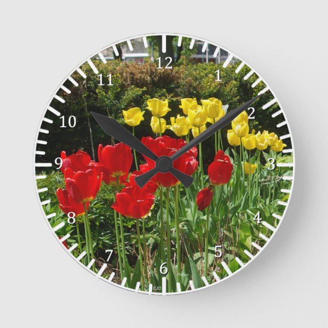 Röd och Gult Tulips klocka (Framsida)