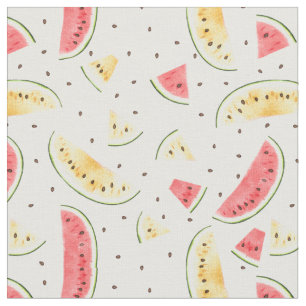 Röd och Gult Vattenfärgen Watermelons Mönster Tyg