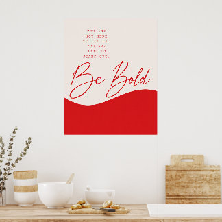 Röd och krämfärgad citatposter – minimalistiskt vä poster
