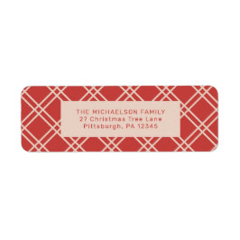 Röd- och krämkontroll - jultid - återvändande returadress etikett
