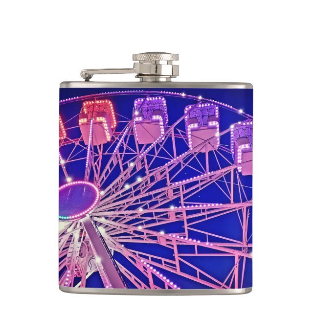 Röd och Lila Ferris-hjul Fickplunta (Framsidan)