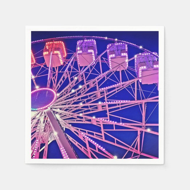Röd och lila Ferris-hjul Pappersservett (Framsidan)