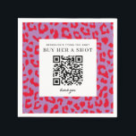 Röd och lila flickaktig leopardtryck möhippa pappersservett<br><div class="desc">Flirtig och rolig röd och lila leopardtryck dekorerar dessa möhippa servetter. Ta med dessa servetter när ni går ut med tjejerna på möhippa och se hur många främlingar som skickar pengar till bruden genom att skanna denna QR-kod för en mindre creepy metod för att få drinkar köpta till bruden eller...</div>
