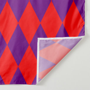 Röd och lila Harlekinrutig design Tyg