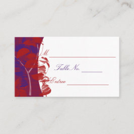 Röd- och Lila-Löv-designkort Placeringskort