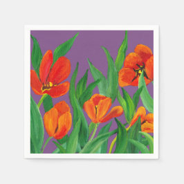 Röd och Lila Pappersservett