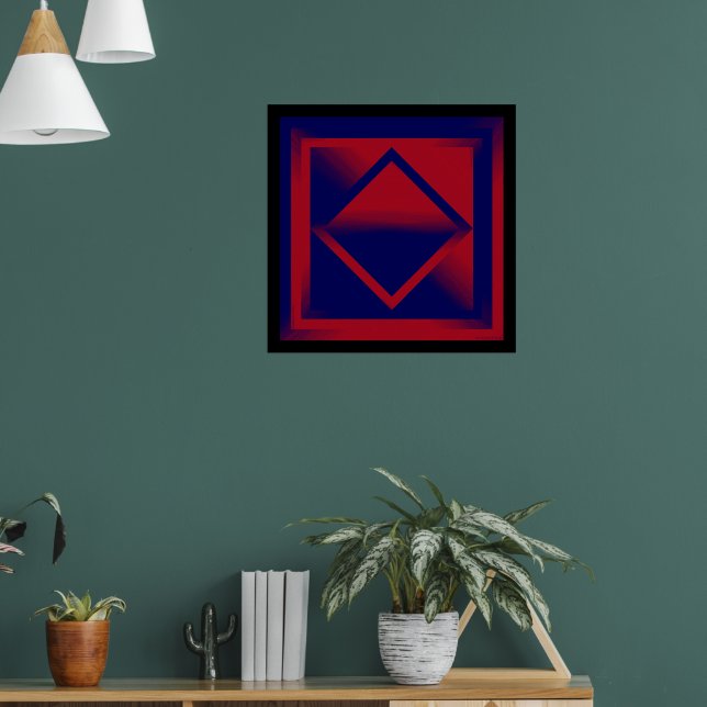 Röd och Lila Vågar Poster (Vardagsrum 1)
