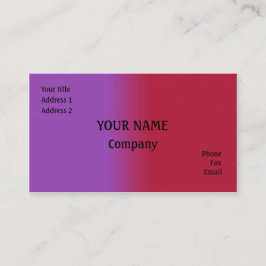 Röd och lilak visitkort