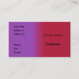 Röd och lilak visitkort