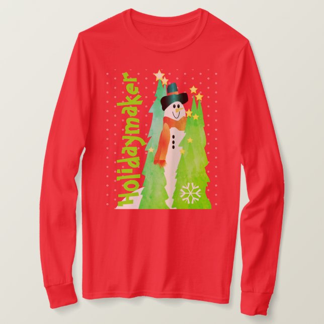 Röd och ljus Grönt T Shirt (Design framsida)