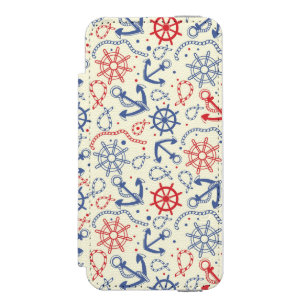 Röd och marinbakgrund med ankrar