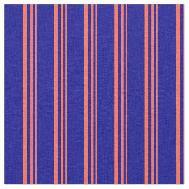 Röd och Mörk blått stripe/länt Mönster Tyg (Närbild)
