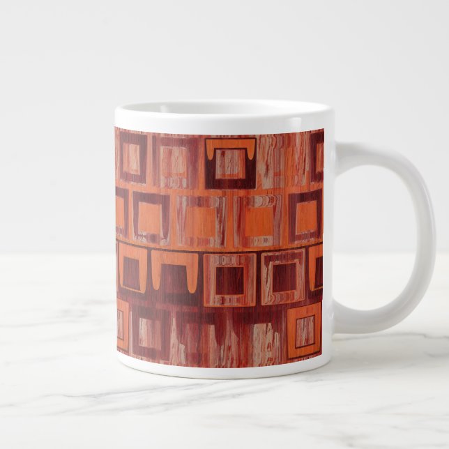 röd och orange abstrakt jumbo mugg (Höger)