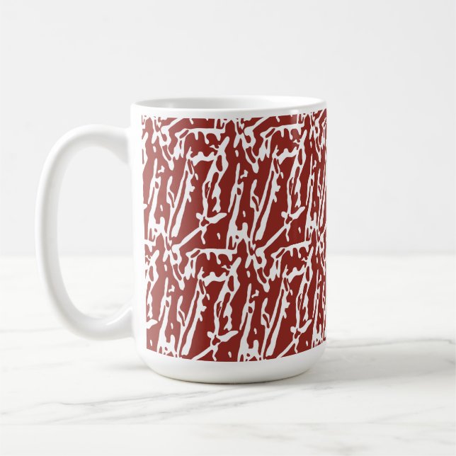 Röd- och orange-abstrakter blandas och överlappar  kaffemugg (Vänster)