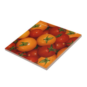 Röd och Orange Cherry Tomates Kakelplatta