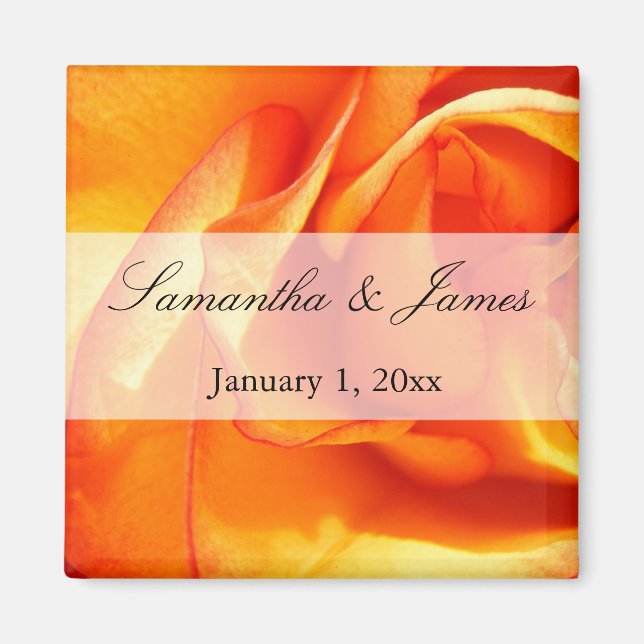 Röd och Orange Flaming Ro Magnet (Framsidan)