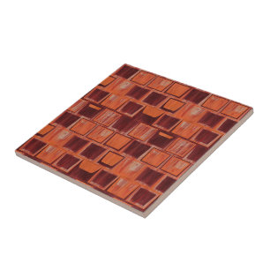 Röd och Orange Geometric Kakelplatta