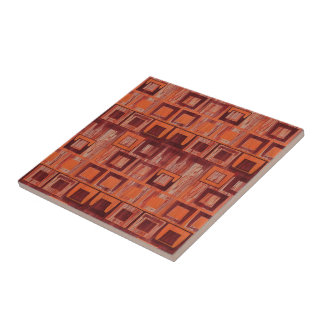 Röd och Orange Geometric Kakelplatta