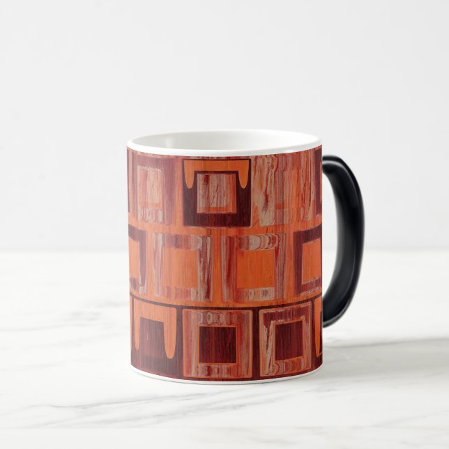 Röd och Orange Geometric Magisk Mugg (Framsida höger)