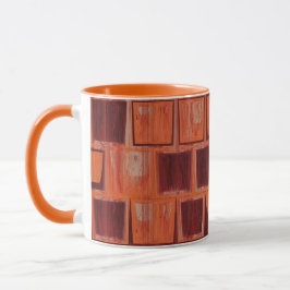 Röd och Orange Geometric Mugg