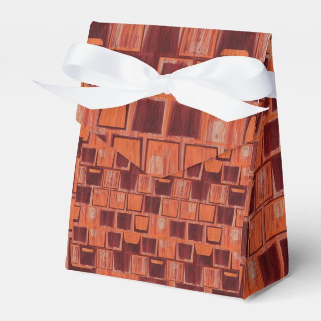 Röd och Orange Geometric Presentaskar (Framsidan Sidan)