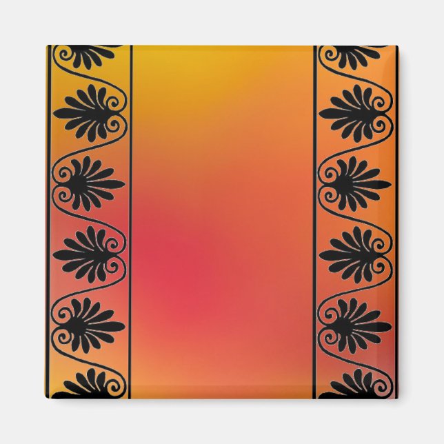 Röd och Orange Gräns Magnet (Framsidan)