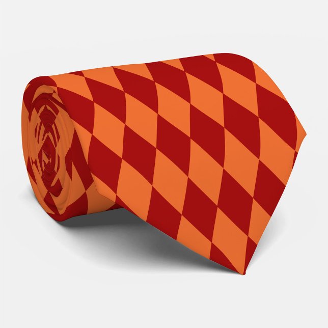 Röd och orange Harlequin-rutig design  Slips (Skapare uppladdad)