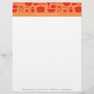 RÖD OCH ORANGE KÖKCOLLAGEbrevhuvud Brevhuvud
