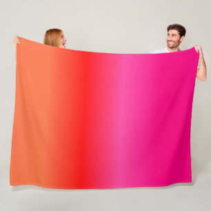 Röd och orange lutningullfilt för rosor, fleecefilt