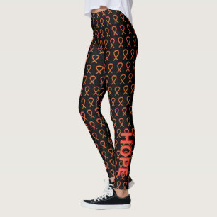 Röd och Orange Medvetenhet Band Anpassningsbar Leg Leggings