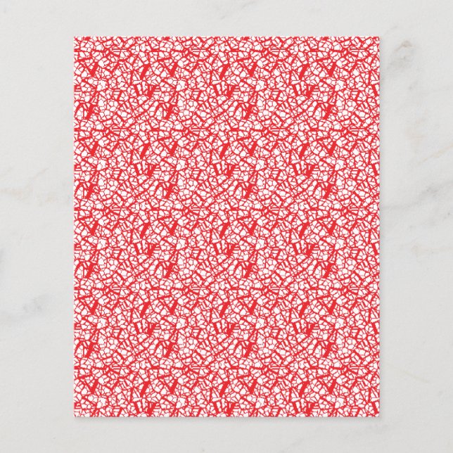 Röd och orange papper med ett geometriskt överkant flygblad (Framsidan)