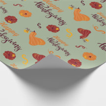 Röd och Orange Pumpkin Happy thanksgiving Sömlös