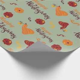 Röd och Orange Pumpkin Happy thanksgiving Sömlös Presentpapper