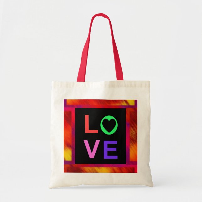 Röd och Orange Tote Bag Tygkasse (Framsidan)