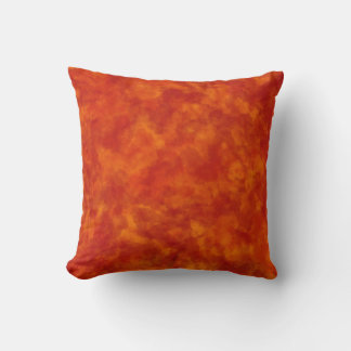 Röd och Orange Vattenfärg Marmorerad Kudde