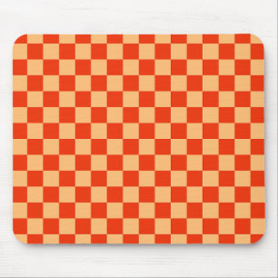 Röd och persikokontroll Checkerboard Mönster Musmatta