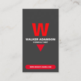 Röd- och projektionsyta med monogrammed Elegant (Q Visitkort