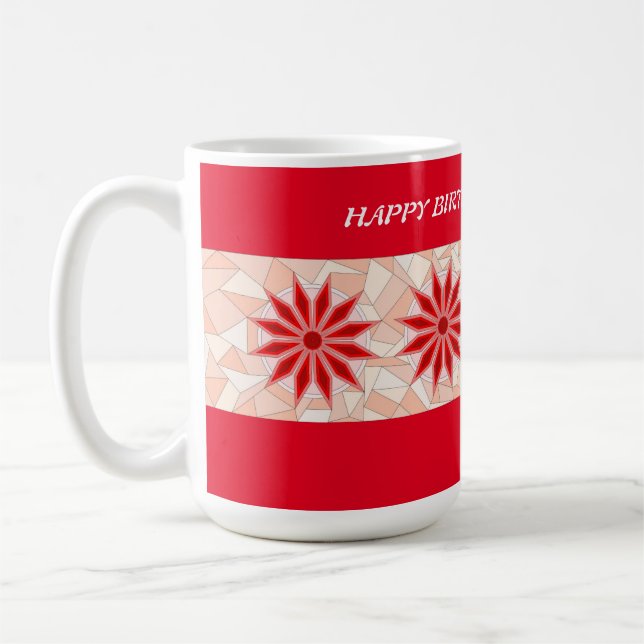 RÖD OCH ROSA Blanda MUGGE FÖDELSEDAG Kaffemugg (Vänster)