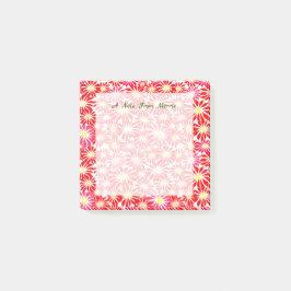 Röd och rosa blomsterig julstjärna semester Mönste Post-it Block
