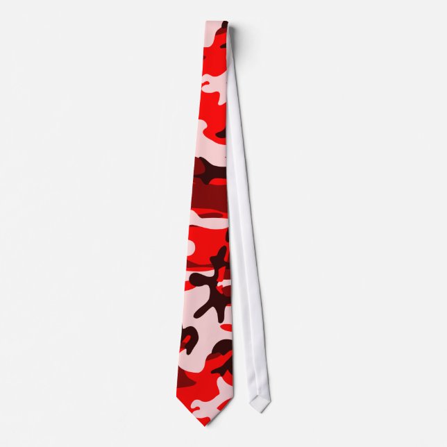 Röd- och Rosa Camouflage Necktie Slips (Framsida)