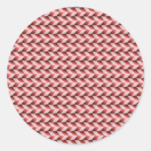 Röd och rosa, geometrisk mönster underlägg runt klistermärke