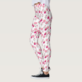 röd och Rosa körsbär blommar Mönster Leggings