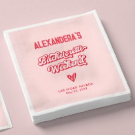 Röd och rosa möhippa pappersservett