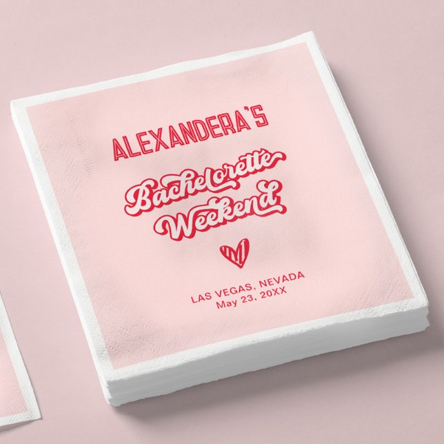 Röd och rosa möhippa  pappersservett (Skapare uppladdad)