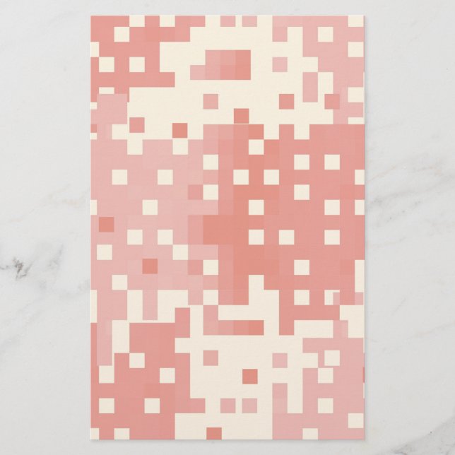 Röd och Rosa Pixel Mönster Brevpapper (Framsida)