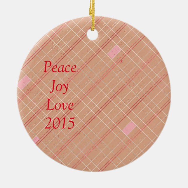 Röd och Rosa Play-julfoto Ornament (Baksidan)