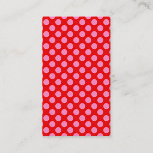Röd och Rosa Polka dots Visitkort