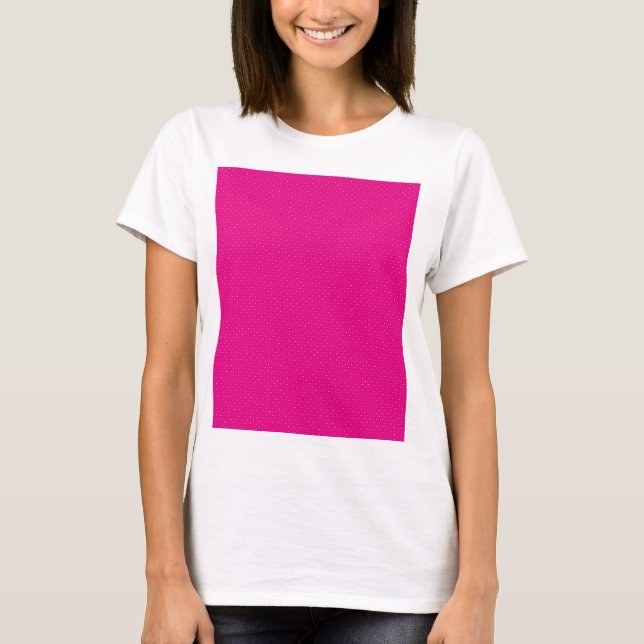 Röd och rosa polka-prickar pappra med jämnt fördel t shirt (Framsida)