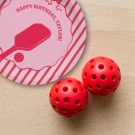 Röd och rosa randig Pickleball-födelsedagsfest